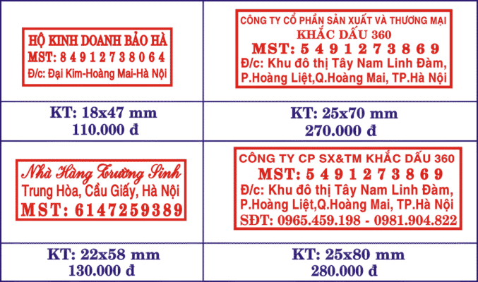Khắc dấu mã số thuế